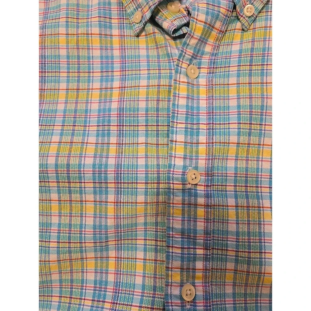 Polo Ralph Lauren Shirt Mens L Cotton Stretch Pink Blue Green‎ Stripe L/S Pony L